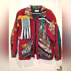 Vintage Mixed Media Jacket, Womens vintage jacket, Patchwork, Textiles